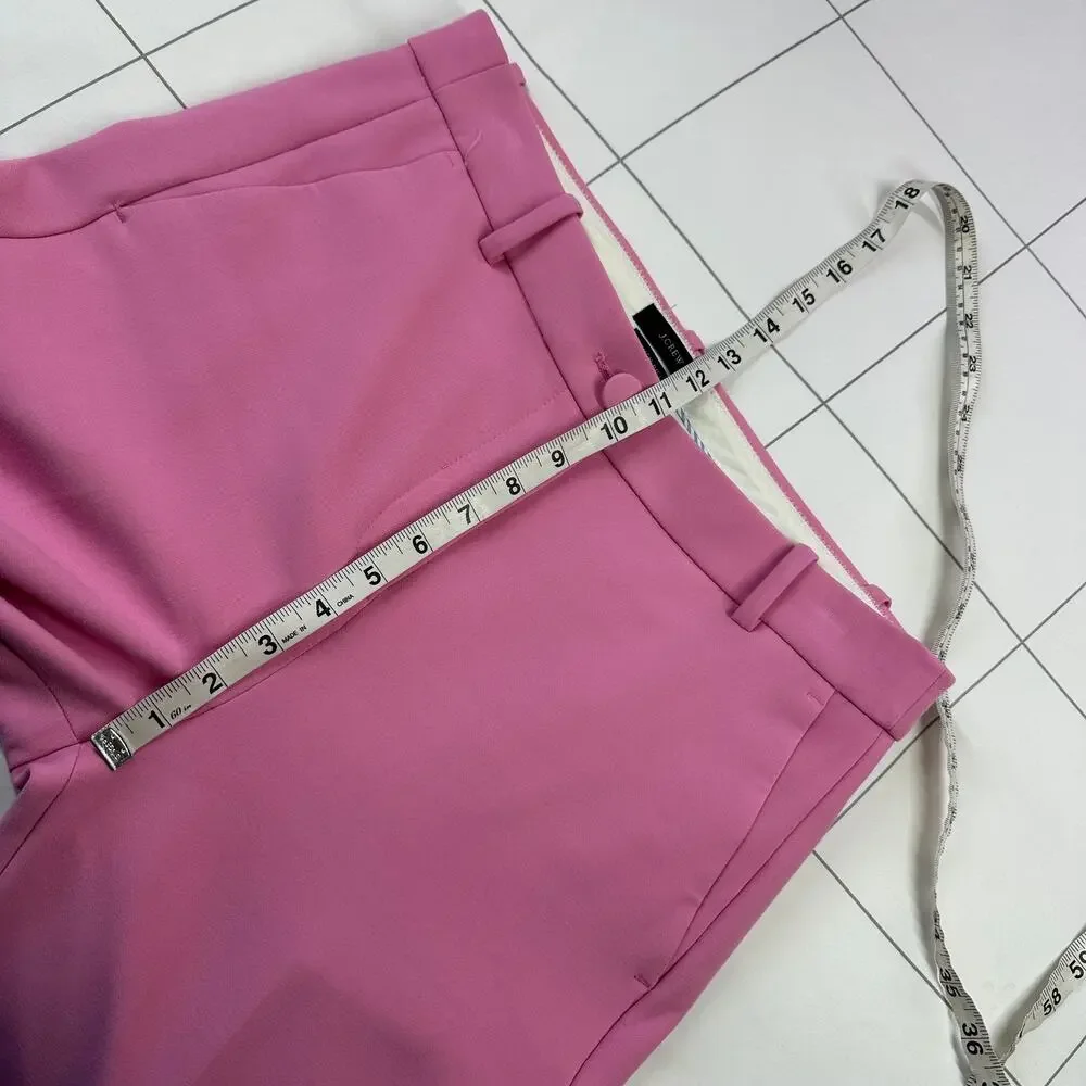 J. Crew Pants Women 8 Tall Pink High Rise Cameron Trouser Classic Solid Business